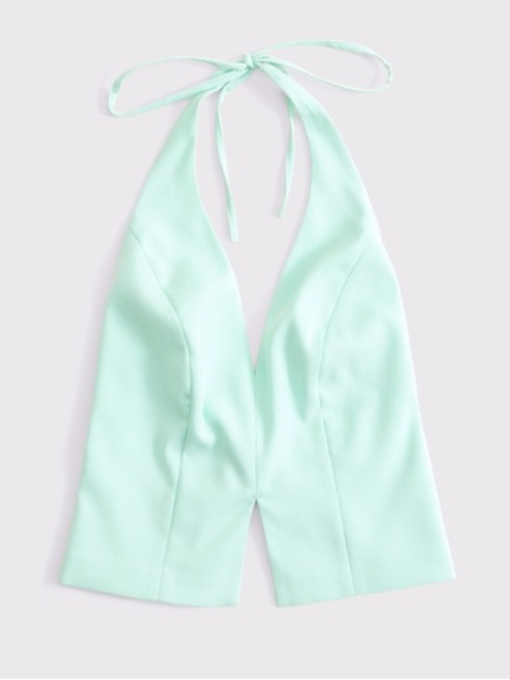 🆕 NWT Abercrombie Tailored Halter Vest Top Office Siren Coastal Chic Structured